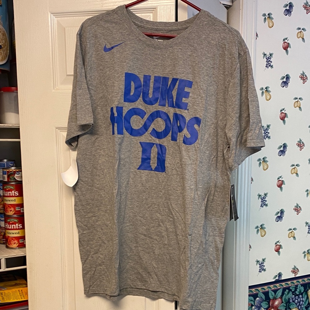 Nike Gray and Blue Duke Hoops Tee